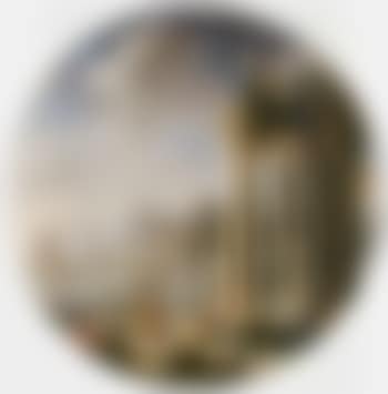 Capriccio of architectural ruins with figures by a fountain, Dutch frigate and other shipping (preview)
