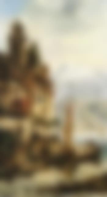 Italian lake scene. Town view (preview)