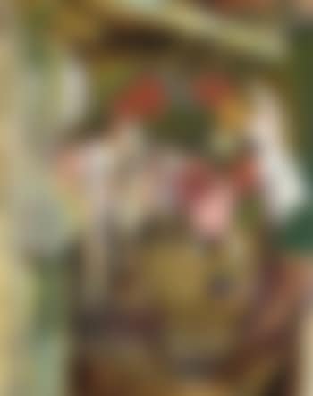 Still life with flowers below a mantelpiece (preview)