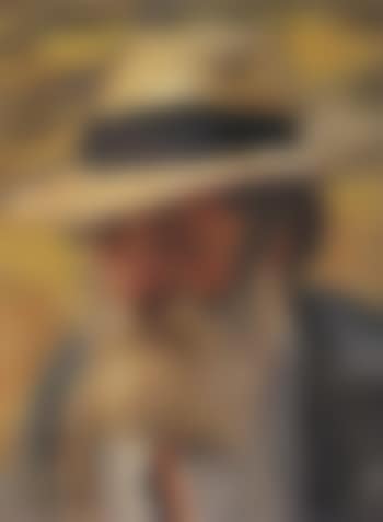Bearded man with straw hat (preview)