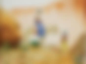Woman on horse with dog and child (preview)
