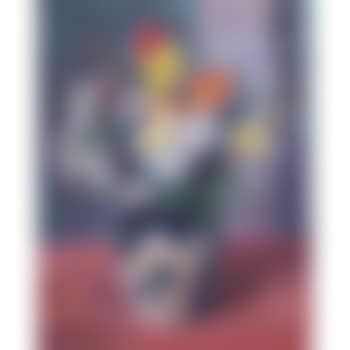 Bouquet in a blue and white vase (preview)