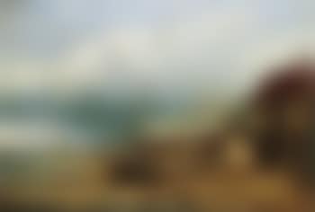 Fishermen's houses and boats on beach (preview)