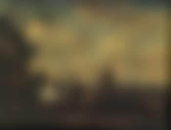 Landscape with mounted soldiers beside cottage, plain beyond (preview)