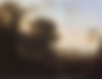 Travellers in woody landscape with ruins and river (preview)