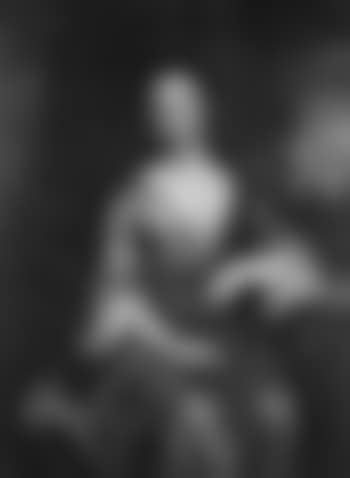 Lady seated, wearing crimson dress, holding posy (preview)