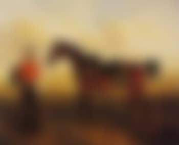 Portrait of officer of 17th Lancers with his charger Danby (preview)