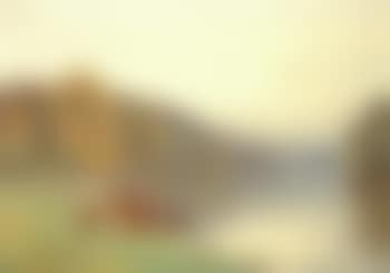 Cattle watering at the edge of a lake. Cattle in a pasture beside cottage (preview)
