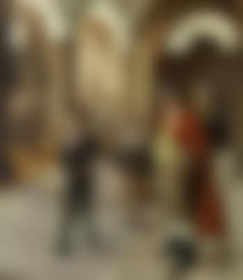 Two children and coachman in stables (preview)