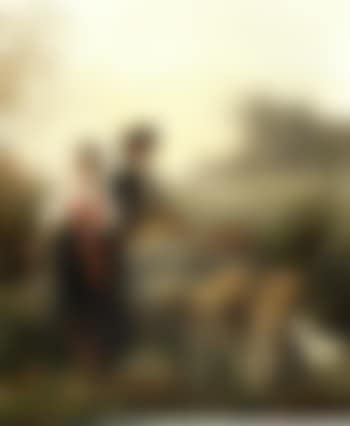Young sheep tenders, young girl holding knitting (preview)