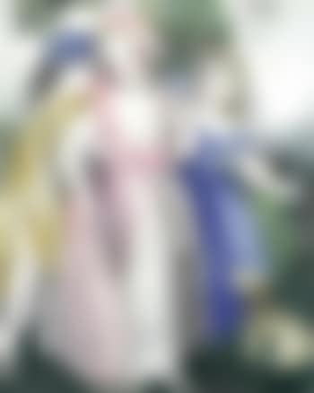 Trois jeunes filles debout au petit chien (preview)
