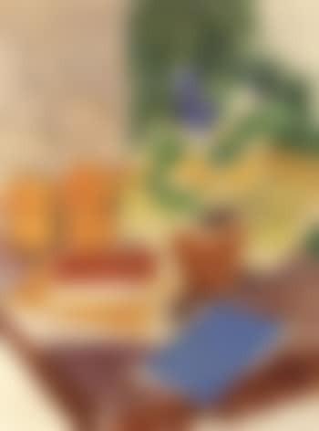 Still life with flower pot and oranges (preview)