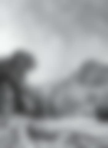 Alpine landscape with resting walkers (preview)