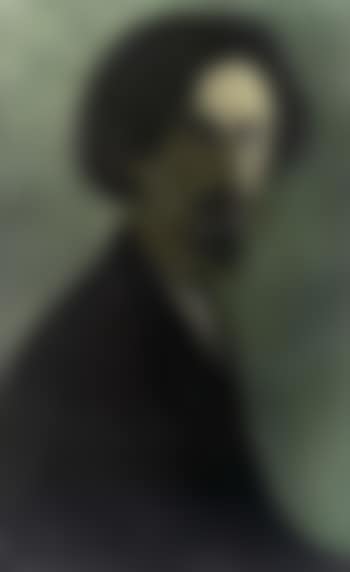 Self portrait with green background. Self portrait (preview)