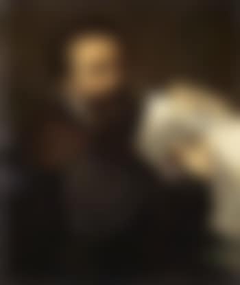 Portrait of Michelangelo, wearing a black fur lined coat, holding a book of anatomical drawings (preview)