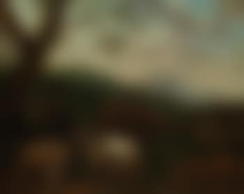 Drover resting with a cow, sheep and dog in a landscape (preview)