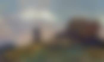 Shepherdess and flock in landscape (preview)