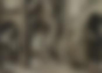 Gothic church interior with friar preaching from pulpit (preview)