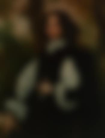 Portrait of gentleman wearing a black costume, a landscape beyond (preview)