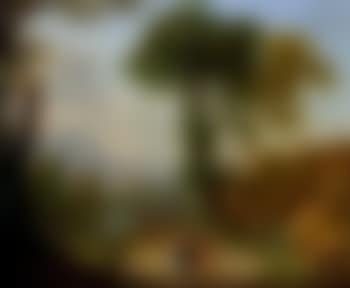 An Italianate landscape with travellers and peasants on a path by a river (preview)
