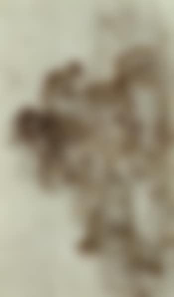Huntsman and two hounds overtaking a stag with study of head. Tracing for composition (preview)