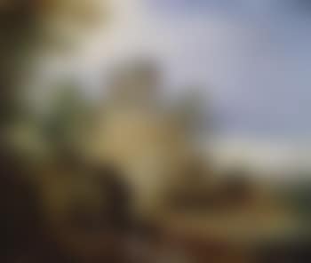 Southern coastal landscape with Roman temple ruins (preview)