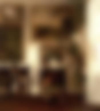 Sunlight streaming through thin, white curtains in artist's sitting-room (preview)