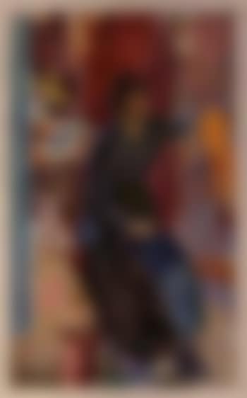 Standing female model. Interior scene with seated woman (preview)