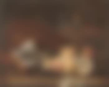Still life of a lute, books, apples and lemons, glass of wine (preview)