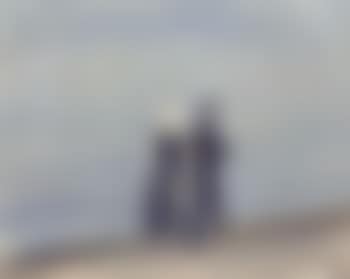 Fisherman and his wife walking at Skagen Strand (preview)