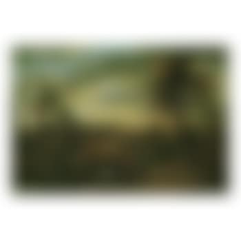Landscape at sunset with herdsman driving his cattle across a ford (preview)