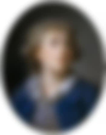 Portrait d'un jeune garcon a la veste bleue. Portrait d'une jeune fille au fiche (preview)