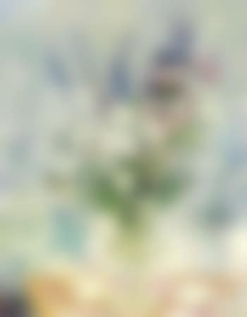 Vase of flowers in blue background (preview)