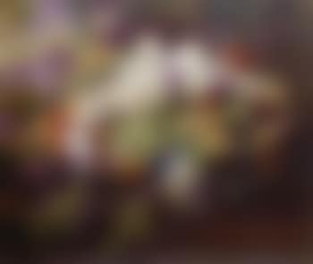Still life of flowers with garden beyond (preview)