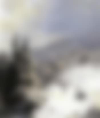 Winter landscape with skier (preview)