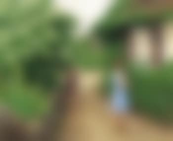Summer landscape with girl showing kitten to old woman (preview)