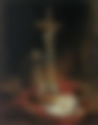 Still life with glass oil lamp and crucifix (preview)