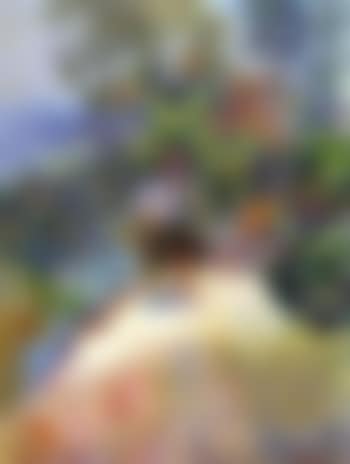 Femme assise dans un jardin (preview)