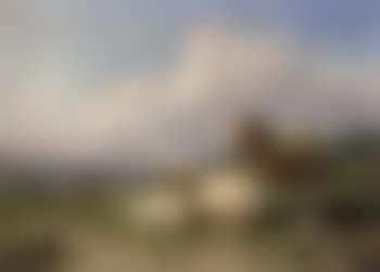 Ram sheep and poultry in a landscape Sheep ducks and poultry in a landscape (preview)