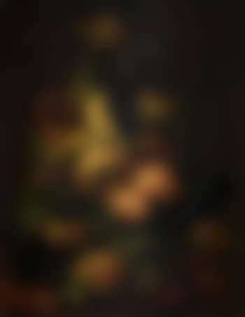 Still life of flowers with pineapple and bird's nest on stone (preview)