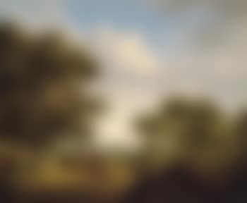 Wooded landscape with a figure resting by a path in the foreground (preview)