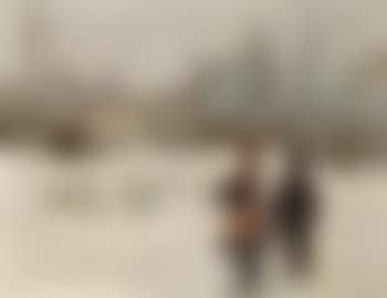 Two children feeding birds in the snow (preview)