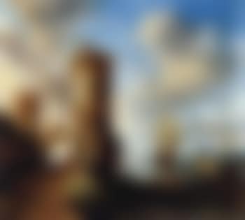 Capriccio of a Levant Harbour with an old watch tower (preview)