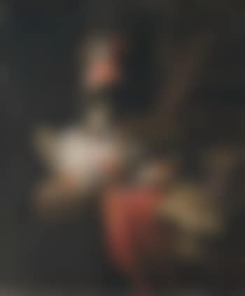 Still life of a dead partridge and other birds, and implements of the L29chase on a draped stone ledge (preview)