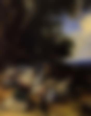 Nature morte aux colverts, perdreaux ramiers et lievre dans un paysage (preview)