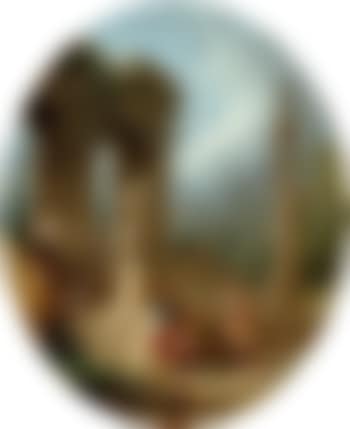 A capriccio of a classical arcade and a column with figures conversing before a statue (preview)