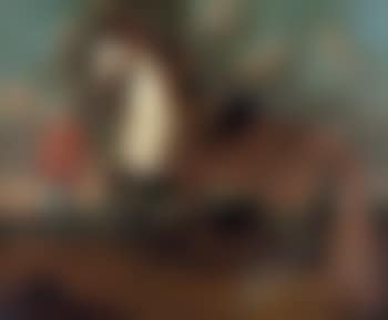A rearing stallion, possibly a 'Lipizzaner' with an elaborate saddle with an elegant groom nearby (preview)