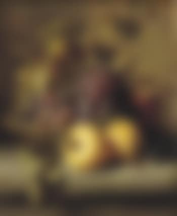 Apples and grapes on a ledge (preview)