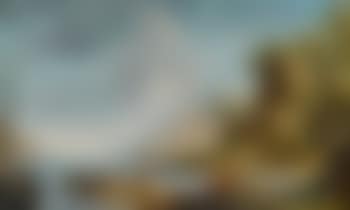 A coastal scene with fishermen and a city in the background (preview)