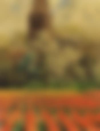 Tulip Fields with Orchard and Clock Tower (preview)